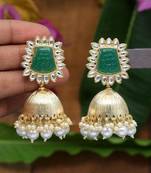 Green jhumkas