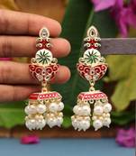 Red jhumkas
