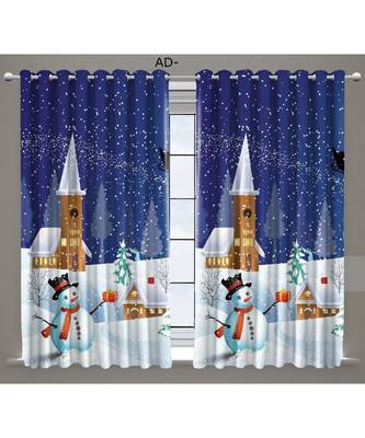 Digital printed Polyester Curtain set of 2 pcs stitched and fitted with eyelet By FRIMERR 1