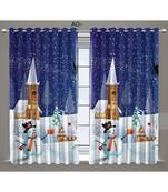 Digital printed Polyester Curtain set of 2 pcs stitched and fitted with eyelet By FRIMERR