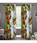 Digital printed Polyester Curtain set of 2 pcs stitched and fitted with eyelet By FRIMERR