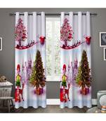 Digital printed Polyester Curtain set of 2 pcs stitched and fitted with eyelet By FRIMERR