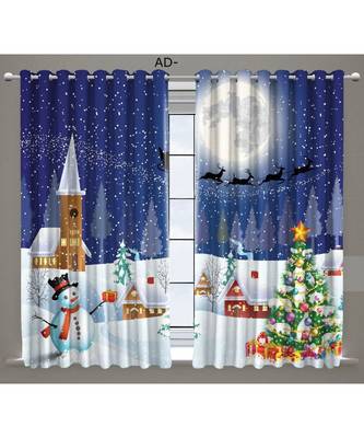 Digital printed Polyester Curtain set of 2 pcs stitched and fitted with eyelet By FRIMERR 1