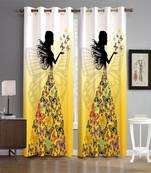 Digital printed Polyester Curtain set of 2 pcs stitched and fitted with eyelet By FRIMERR