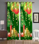 Digital printed Polyester Curtain set of 2 pcs stitched and fitted with eyelet By FRIMERR