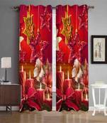 Digital printed Polyester Curtain set of 2 pcs stitched and fitted with eyelet By FRIMERR