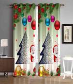 Digital printed Polyester Curtain set of 2 pcs stitched and fitted with eyelet By FRIMERR