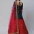 Red & Black Embroidered Thread Work Semi Stitched Lehenga & Unstitched Blouse With Dupatta