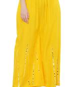 Women Yellow Solid Stone Work Plazzo/Plazo with Elastic Drawstring (Free Size)