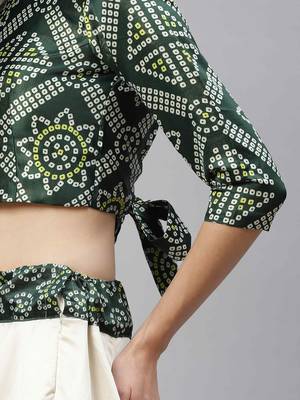 SHUBHKALA GREEN WHITE DIGITAL PRINTED ART SILK BRIDAL LEHENGA & Unstitched Blouse With Dupatta 5