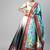 SHUBHKALA BLACK WHITE DIGITAL PRINTED ART SILK BRIDAL LEHENGA & Unstitched Blouse With Dupatta