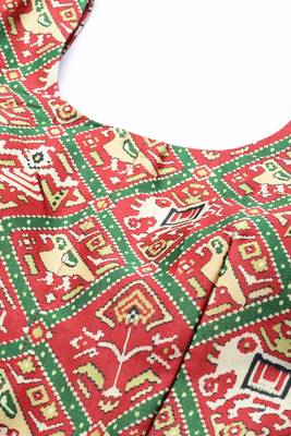 SHUBHKALA OFF WHITE DIGITAL PRINTED ART SILK BRIDAL LEHENGA & Unstitched Blouse With Dupatta 5
