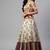 SHUBHKALA OFF WHITE DIGITAL PRINTED ART SILK BRIDAL LEHENGA & Unstitched Blouse With Dupatta