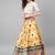 SHUBHKALA YELLOW DIGITAL PRINTED ART SILK BRIDAL LEHENGA & Unstitched Blouse With Dupatta