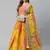 Shubhkala Yellow & Orange Colored Dori Zari And Sequins Embroidered & Digital Floral Printed Organza Party Wear Lehenga