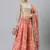 Shubhkala Pink & Beige Colored Dori Zari And Sequins Embroidered & Digital Floral Printed Organza Wedding Lehenga