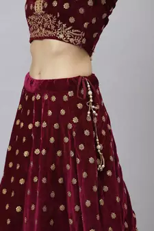 Shubhkala Green & Orange Colored Dori Zari And Sequins Embroidered & Digital Floral Printed Organza Wedding Lehenga