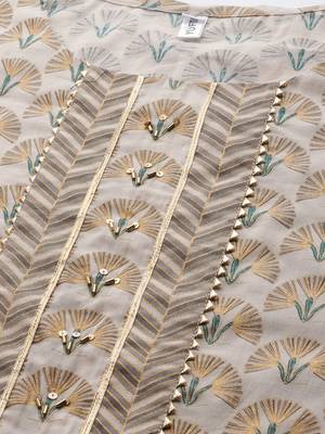 Beige embroidered cotton ethnic-kurtis 4