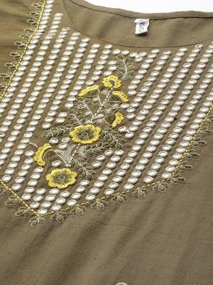 Grey embroidered cotton kurtas-and-kurtis 4