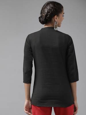 Black embroidered cotton cotton-tops 3