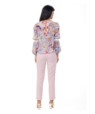 Blouson Sleeves Top With Ruffles 2