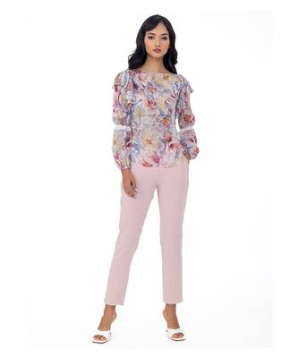 Blouson Sleeves Top With Ruffles 4