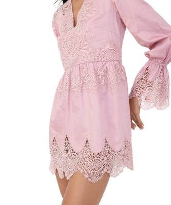 Lace Cutwork Dress with Blouson Sleeves 4