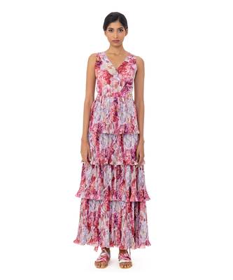 Sleeveles Floral Printed Maxi Dress   1