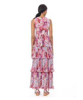 Sleeveles Floral Printed Maxi Dress   2