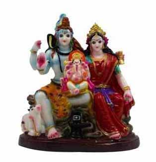 ESVAR STONECRAFT Poly Resin Hand Made Sculpture of Shiv Parivar 1