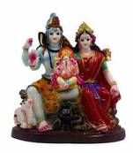 ESVAR STONECRAFT Poly Resin Hand Made Sculpture of Shiv Parivar
