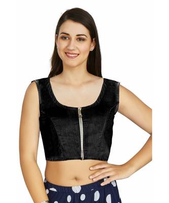 Black Art Silk Readymade Blouse 1