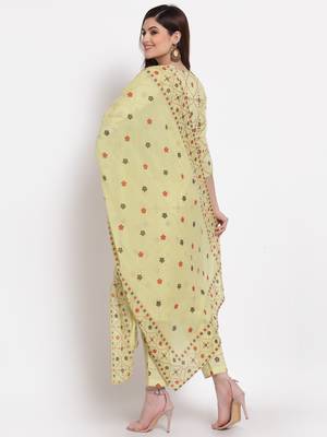 Light-green printed cotton cotton-kurtis 2