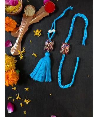 Rakhi Lumba Set Blue - Deep Pink 1