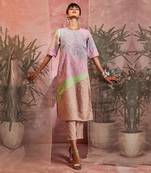 Multicolored Paneled Kurta With Pant 