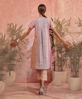 Multicolored Double Side Pocket Kurta With Pant  2