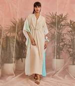 Multicolored Linen Paneled Kaftan