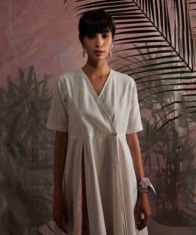 White Short Wrap Dress