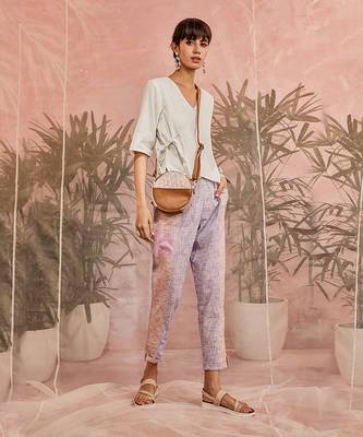 Sprinkled Off-White Top With Multicolored Pant 1