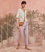 Sprinkled Off-White Top With Multicolored Pant