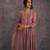 Berry Mauve Flared Anarkali With Pant & Dupatta