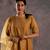 Golden High Low Kurta With Pant & Dupatta 