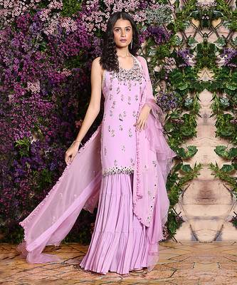 Lavender  Sharara Set 1