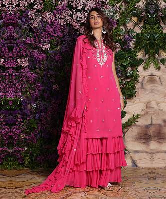 Hot Pink Sharara Set 1
