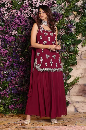 Wine Sharara Set