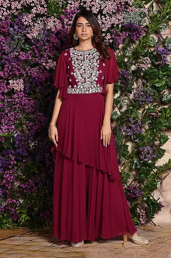 Wine Sharara Set