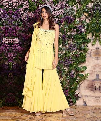 Yellow Sharara Set 1