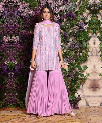 Lavender Sharara Set 1