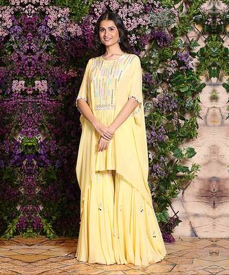 Yellow Sharara Set 1