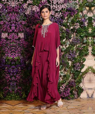 Assymetrical Emroidered Top With Dhoti Pants 1